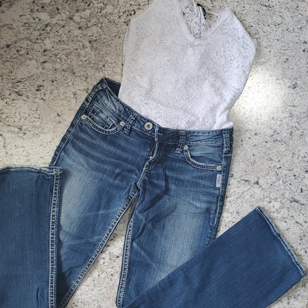 Silver boot cut jeans